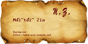 Máté Zia névjegykártya